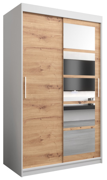 Szafa przesuwna garderoba ROMA 01 120 biały + artisan 97039