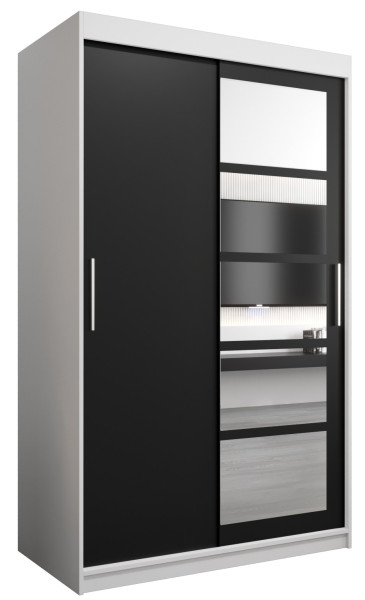 Szafa przesuwna garderoba ROMA 01 120 biały + czarny 97262