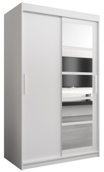 Szafa przesuwna garderoba ROMA 01 120 biały + biały 97125