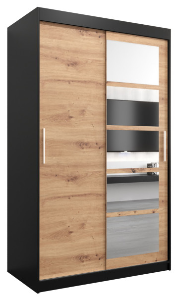Szafa przesuwna garderoba ROMA 01 120 czarny + artisan 97177