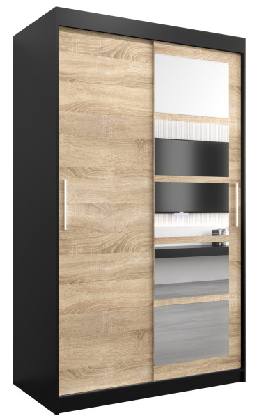 Szafa przesuwna garderoba ROMA 01 120 czarny + sonoma 97050