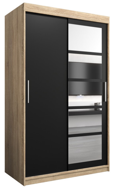 Szafa przesuwna garderoba ROMA 01 120 sonoma + czarny 97330
