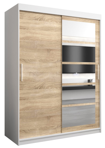 Szafa przesuwna garderoba ROMA 01 150 biały + sonoma 97250
