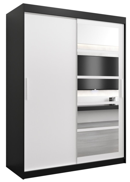 Szafa przesuwna garderoba ROMA 01 150 czarny + biały 97412
