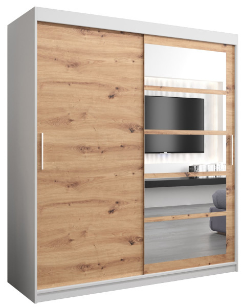 Szafa przesuwna garderoba ROMA 01 180 biały + artisan 97393