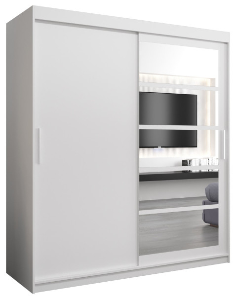 Szafa przesuwna garderoba ROMA 01 180 biały + biały 97507