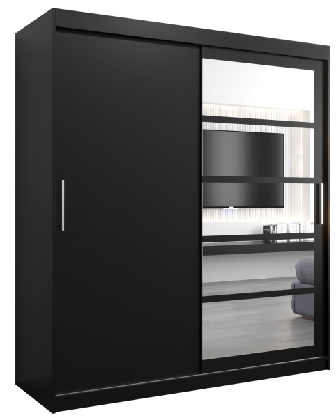 Szafa przesuwna garderoba ROMA 01 180 czarny + czarny 97424