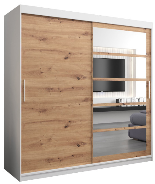 Szafa przesuwna garderoba ROMA 01 200 biały + artisan 97520