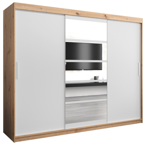 Szafa przesuwna garderoba ROMA 01 250 artisan + biały 97436
