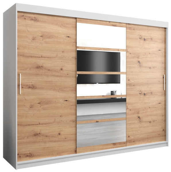 Szafa przesuwna garderoba ROMA 01 250 biały + artisan 96994
