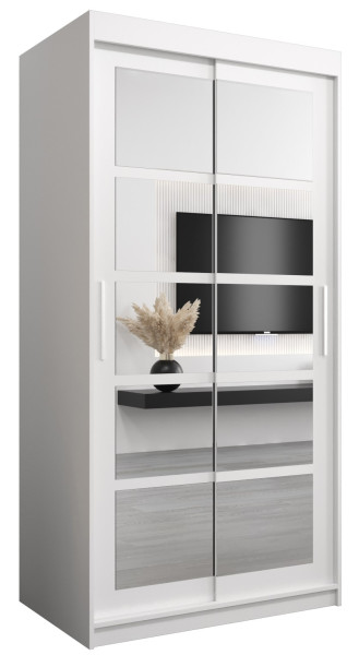Szafa przesuwna garderoba ROMA 02 100 biały + biały 97066