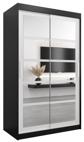 Szafa przesuwna garderoba ROMA 02 120 czarny + biały 97373