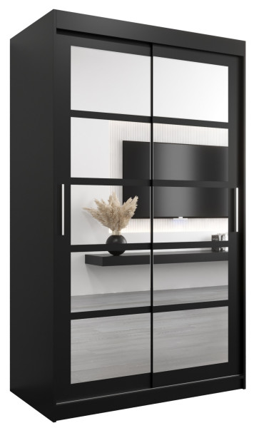 Szafa przesuwna garderoba ROMA 02 120 czarny + czarny 97532