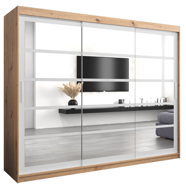 Szafa przesuwna garderoba ROMA 02 250 artisan + biały 97500