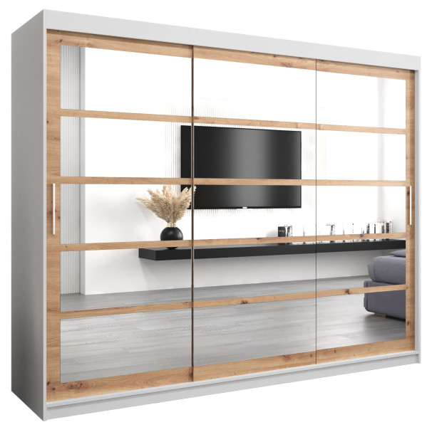 Szafa przesuwna garderoba ROMA 02 250 biały + artisan 97404