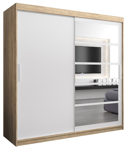 Szafa przesuwna Garderoba Roma 1 200 sonoma + biały 97087