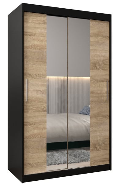 Szafa przesuwna Garderoba Tokyo 1 120 czarny + sonoma 78155