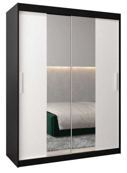 Szafa przesuwna Garderoba Tokyo 1 150 czarny + biały 78176