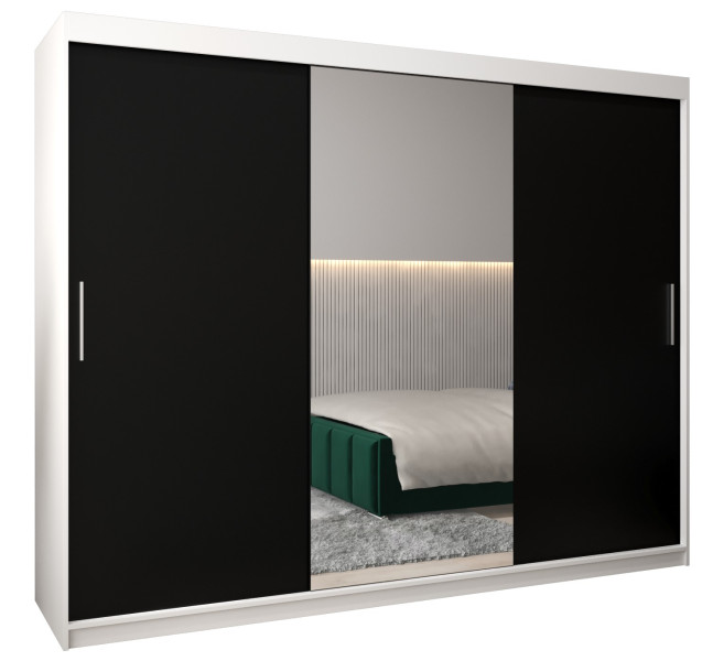 Szafa przesuwna Garderoba Tokyo 1 250 biały + czarny 78241