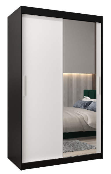Szafa przesuwna Garderoba Tokyo 2 120 czarny + biały 78223
