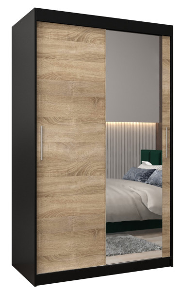 Szafa przesuwna Garderoba Tokyo 2 120 czarny + sonoma 78257