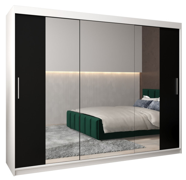 Szafa przesuwna Garderoba Tokyo 2 250 biały + czarny 78981