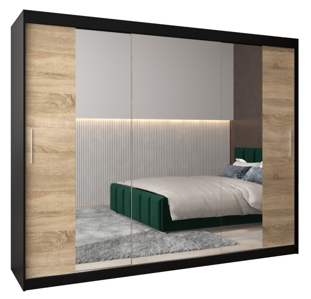 Szafa przesuwna Garderoba Tokyo 2 250 czarny + sonoma 78987