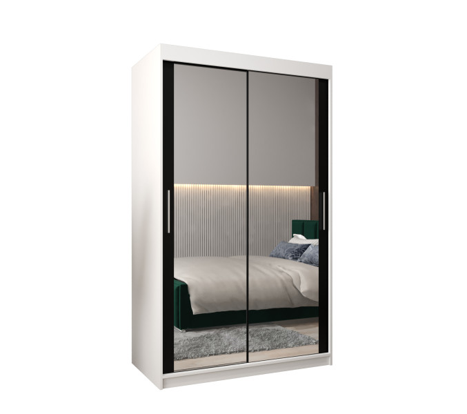 Szafa przesuwna Garderoba Tokyo 3 120 biały + czarny 760966