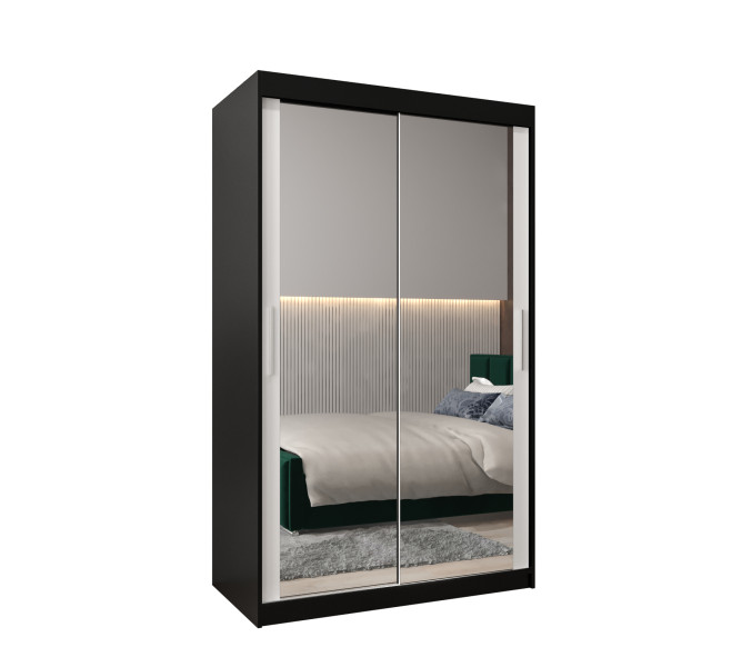 Szafa przesuwna Garderoba Tokyo 3 120 czarny + biały 760346