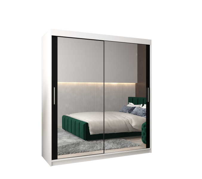 Szafa przesuwna Garderoba Tokyo 3 180 biały + czarny 760076