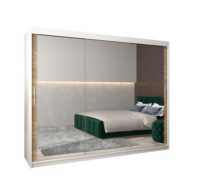 Szafa przesuwna Garderoba Tokyo 3 250 biały + sonoma 760147