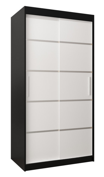Szafa przesuwna Garderoba Verona 1 100 czarny + biały 90196