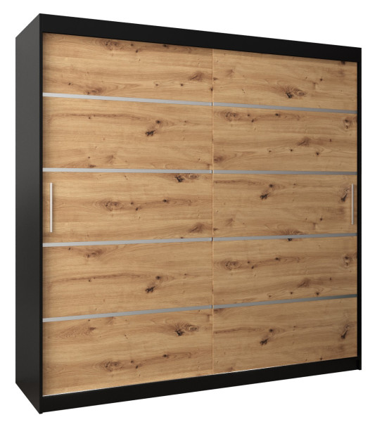 Szafa przesuwna Garderoba Verona 1 200 czarny + artisan 90722