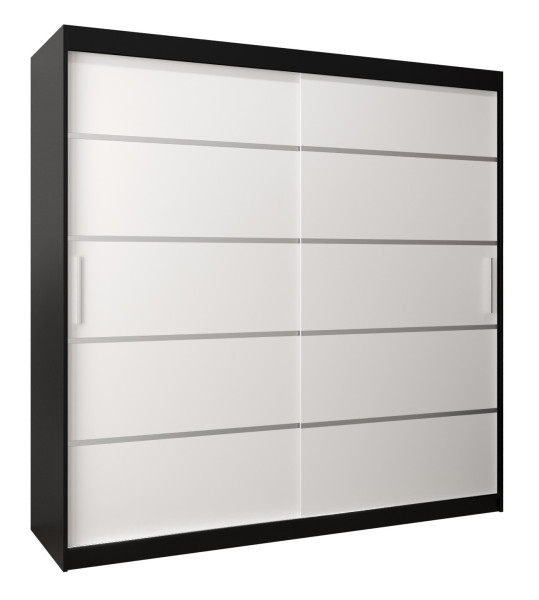 Szafa przesuwna Garderoba Verona 1 200 czarny + biały 90709