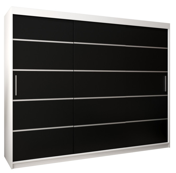 Szafa przesuwna Garderoba Verona 1 250 biały + czarny 90140