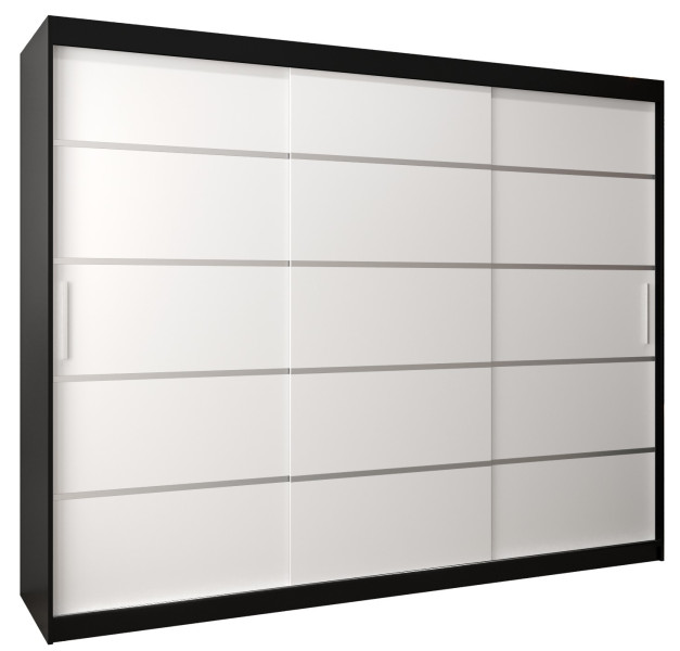 Szafa przesuwna Garderoba Verona 1 250 czarny + biały 90259