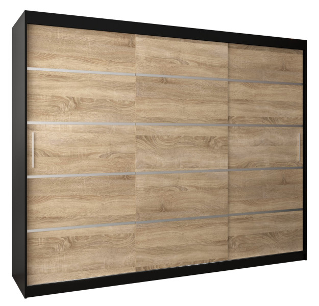 Szafa przesuwna Garderoba Verona 1 250 czarny + sonoma 90275