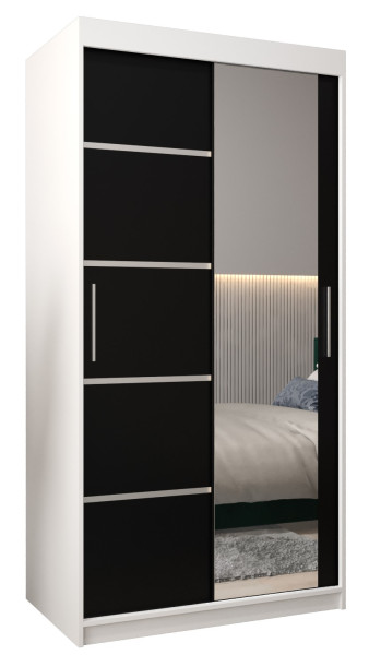 Szafa przesuwna Garderoba Verona 2 100 biały + czarny 77648