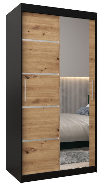 Szafa przesuwna Garderoba Verona 2 100 czarny + artisan 77668