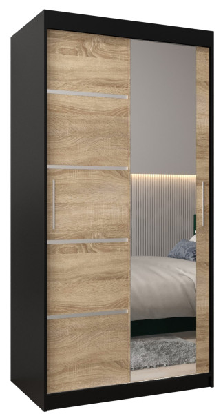 Szafa przesuwna Garderoba Verona 2 100 czarny + sonoma 77679