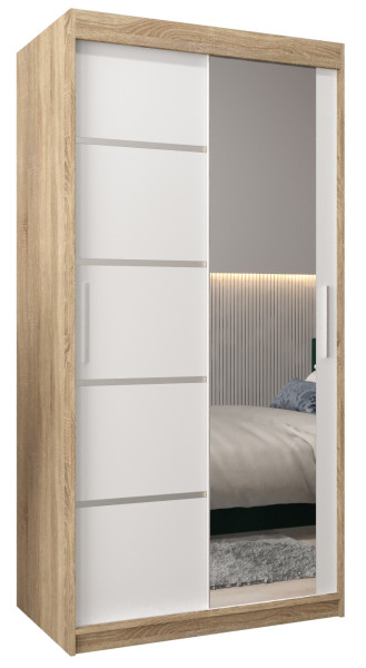 Szafa przesuwna Garderoba Verona 2 100 sonoma + biały 77666