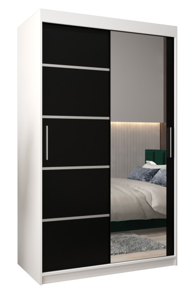 Szafa przesuwna Garderoba Verona 2 120 biały + czarny 77658