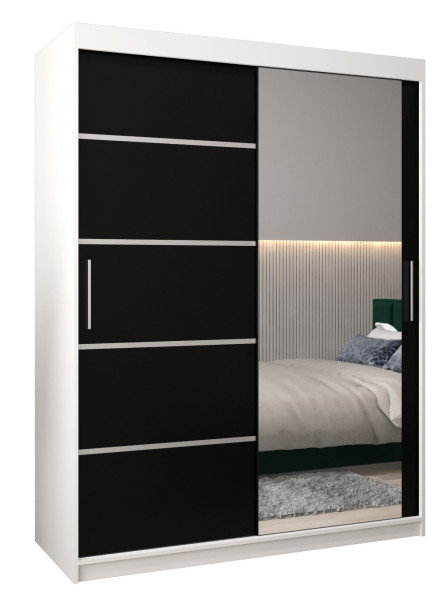 Szafa przesuwna Garderoba Verona 2 150 biały + czarny 77684