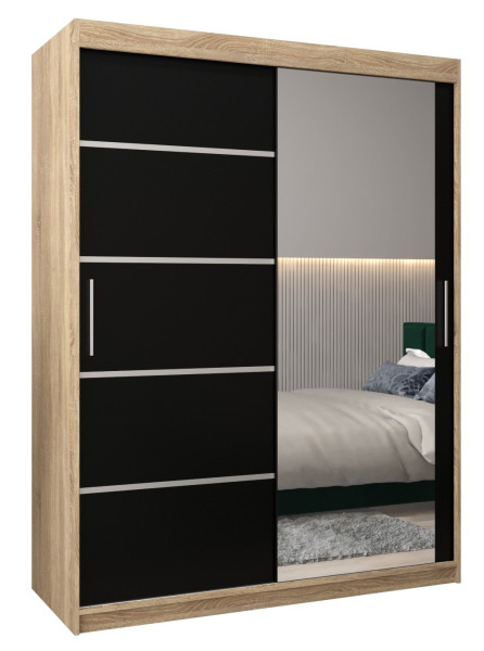 Szafa przesuwna Garderoba Verona 2 150 sonoma + czarny 77681