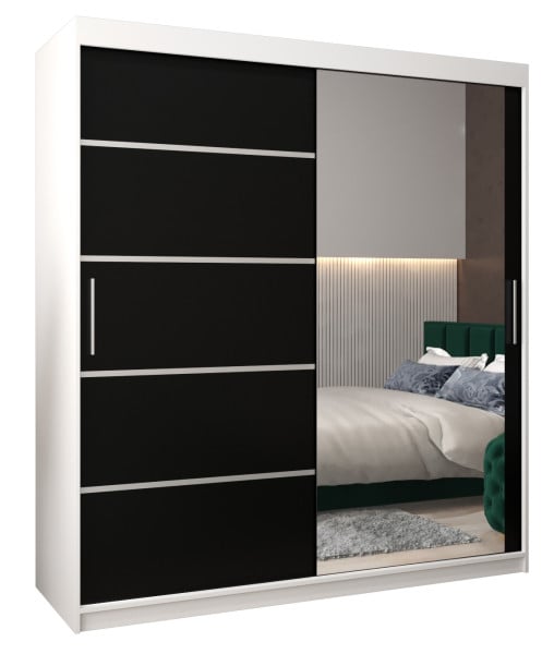 Szafa przesuwna Garderoba Verona 2 180 biały + czarny 77661