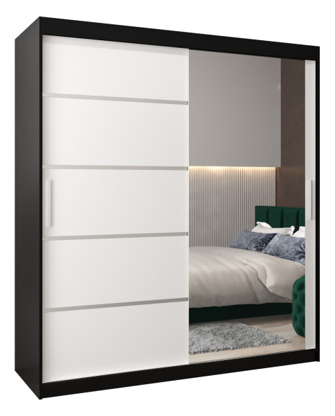 Szafa przesuwna Garderoba Verona 2 180 czarny + biały 77653