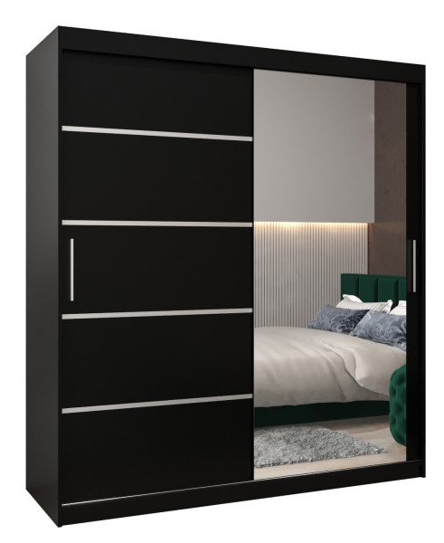 Szafa przesuwna Garderoba Verona 2 180 czarny + czarny 77689