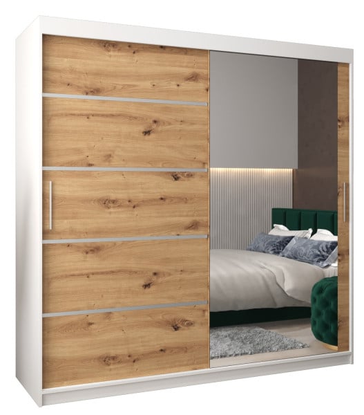 Szafa przesuwna Garderoba Verona 2 200 biały + artisan 77706