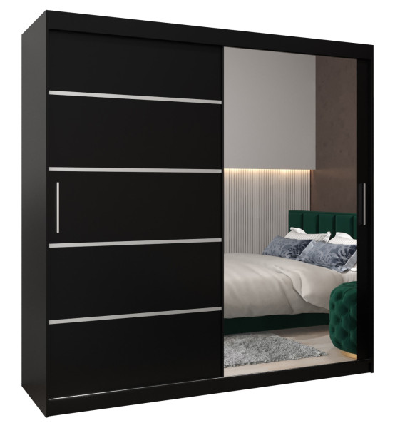 Szafa przesuwna Garderoba Verona 2 200 czarny + czarny 77647