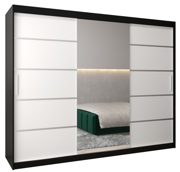 Szafa przesuwna Garderoba Verona 2 250 czarny + biały 77645